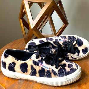 Barely worn Superga animal print sneakers